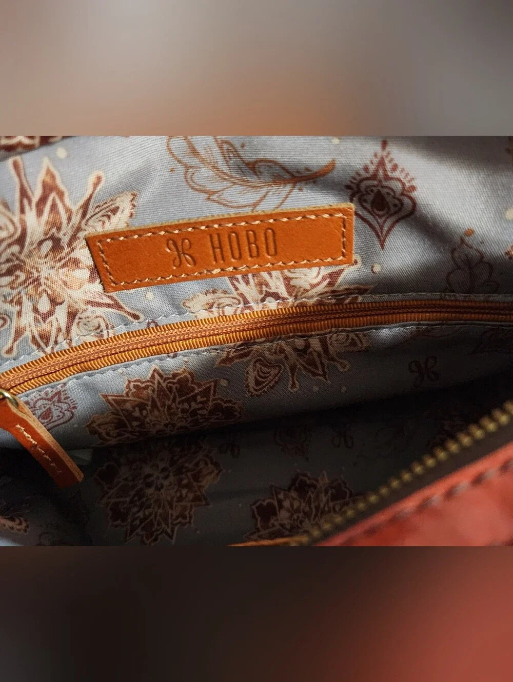 HOBO HUNTER CROSSBODY LEATHER BAG COLOR TOMATO/REDDISH ORANGE